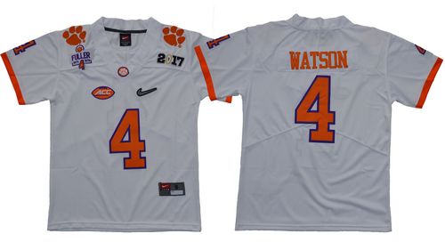 Tigers #4 Deshaun Watson White Diamond Quest Limited Stitched Youth NCAA Jersey - Click Image to Close